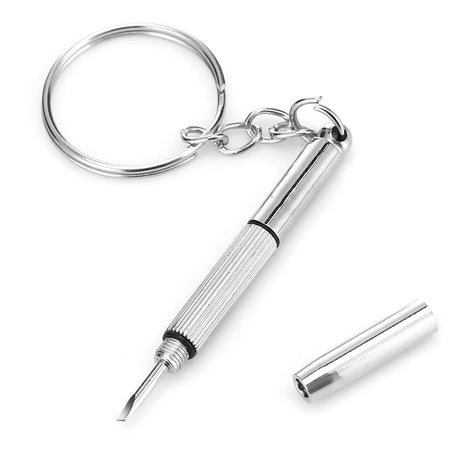 Techsuit Glasses Screwdriver with 4 Pairs of Silicone Nose Pads (ST1), from Metal, 6 x 0.5cm, Argintiu