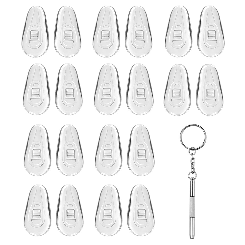 Techsuit Glasses Screwdriver with 10 Pairs of Silicone Nose Pads (ST1), from Metal, 6 x 0.5cm, Argintiu