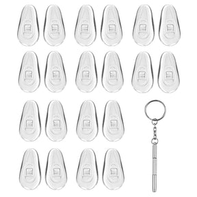 Techsuit Glasses Screwdriver with 10 Pairs of Silicone Nose Pads (ST1), from Metal, 6 x 0.5cm, Argintiu