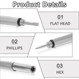 Techsuit Glasses Screwdriver with 10 Pairs of Silicone Nose Pads (ST1), from Metal, 6 x 0.5cm, Argintiu