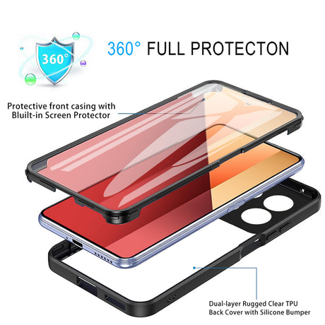 Folie de protectie Techsuit ColorVerse 360 Series + compatibil cu Xiaomi Redmi Note 13 Pro 4G / Poco M6 Pro 4G, Roz