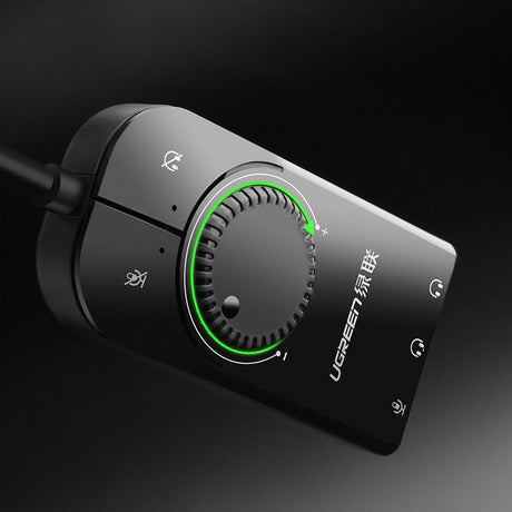 Adaptor Ugreen OTG Audio Adapter CM129 (40964), USB2.0 to Jack Headphone, Jack Mono Microphone, 4-pin Combo Mic, 0.15m, Negru