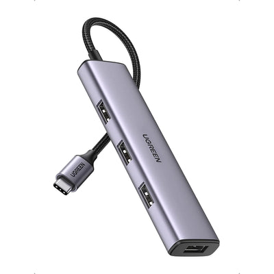 Hub Ugreen CM473 (20841), Type-C la 4xUSB 3.0, 5Gbps, Gri