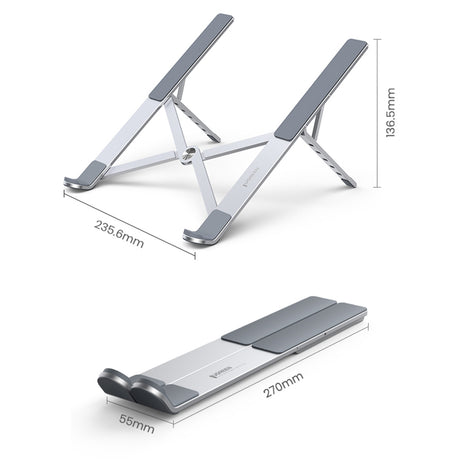 Suport Laptop Ugreen LP451 (40289), Pliabil, Pernuțe Silicon, Argintiu