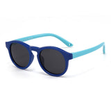 Techsuit Sunglasses Polarised (8308-C28), for Babies, Round Shape, with Strap, Albastru Inchis / Sky Blue