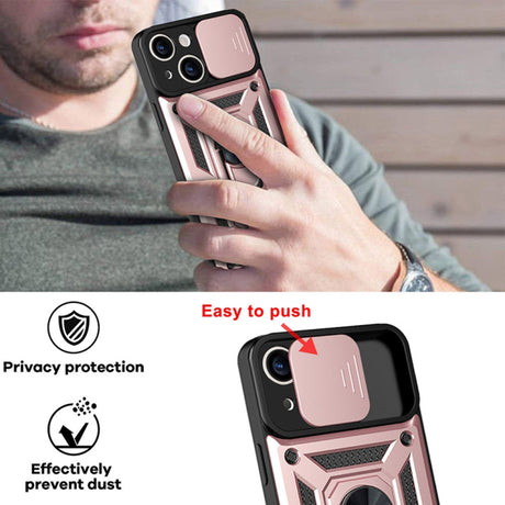 Husa de protectie Techsuit CamShield Series compatibil cu iPhone 14 Pro, Roz Auriu
