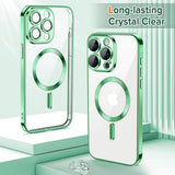 Husa de protectie Techsuit Luxury Crystal MagSafe compatibil cu iPhone 15 Pro Max, Verde Deschis