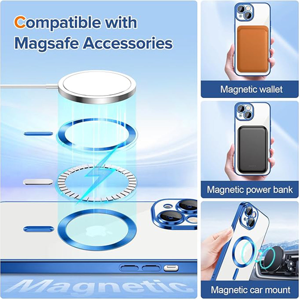 Husa de protectie Techsuit Luxury Crystal MagSafe compatibil cu iPhone 15 Plus, Verde Deschis