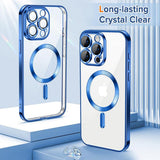 Husa de protectie Techsuit Luxury Crystal MagSafe compatibil cu iPhone 15 Pro, Albastru