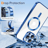 Husa de protectie Techsuit Luxury Crystal MagSafe compatibil cu iPhone 15 Pro, Albastru