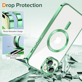 Husa de protectie Techsuit Luxury Crystal MagSafe compatibil cu iPhone 15, Verde Deschis
