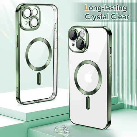 Techsuit Luxury Crystal MagSafe zöld tok iPhone 15 készülékhez