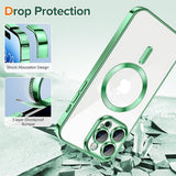 Husa de protectie Techsuit Luxury Crystal MagSafe compatibil cu iPhone 14 Pro Max, Verde Deschis