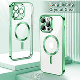Husa de protectie Techsuit Luxury Crystal MagSafe compatibil cu iPhone 14 Pro Max, Verde Deschis