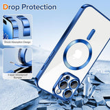 Husa de protectie Techsuit Luxury Crystal MagSafe compatibil cu iPhone 14 Pro Max, Albastru