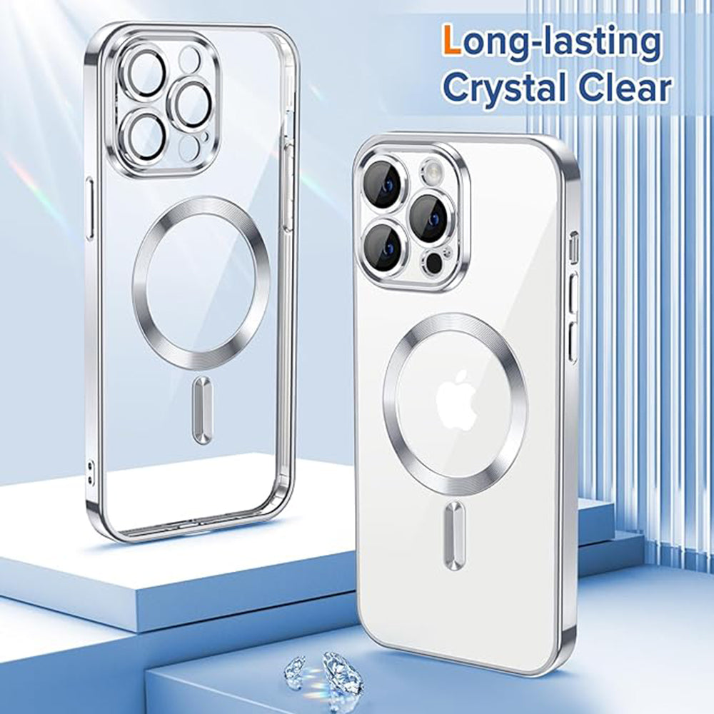 Husa de protectie Techsuit Luxury Crystal MagSafe compatibil cu iPhone 14 Pro, Argintiu