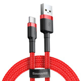 Cablu Baseus Cafule (CATKLF-A09), USB to Type-C, Fast Charge, 3A, 480Mbps, 0.5m, Rosu