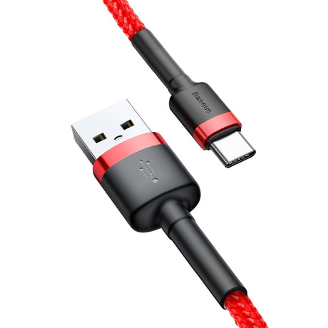 Cablu Baseus Cafule (CATKLF-A09), USB to Type-C, Fast Charge, 3A, 480Mbps, 0.5m, Rosu