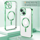Husa de protectie Techsuit Luxury Crystal MagSafe compatibil cu iPhone 14, Verde deschis