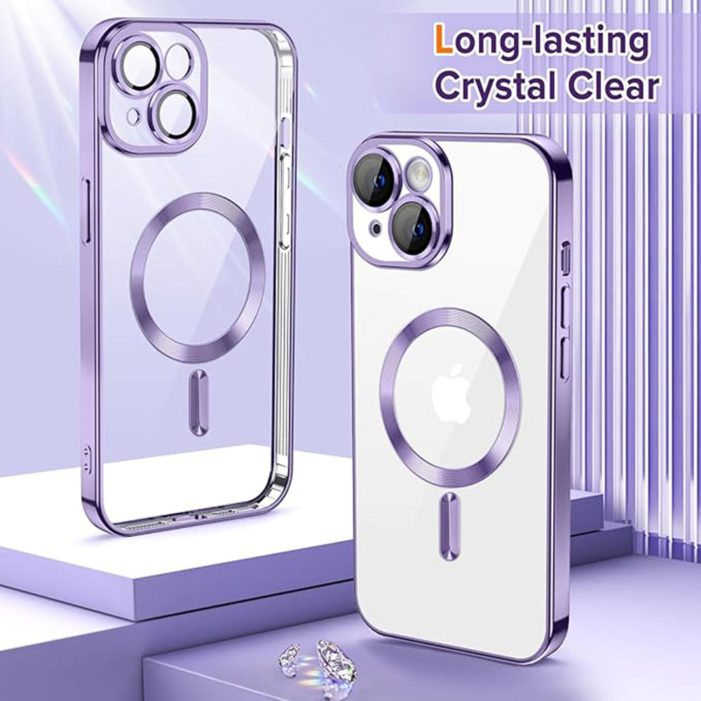 Husa de protectie Techsuit Luxury Crystal MagSafe compatibil cu iPhone 14, Mov