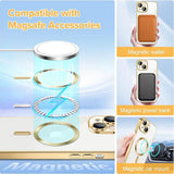 Husa de protectie Techsuit Luxury Crystal MagSafe compatibil cu iPhone 14, Auriu