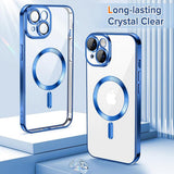Husa de protectie Techsuit Luxury Crystal MagSafe compatibil cu iPhone 14, Albastru Inchis