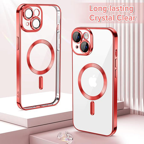 Techsuit Luxury Crystal MagSafe piros tok iPhone 14 készülékhez