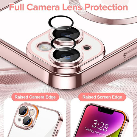Husă de protecție Techsuit Luxury Crystal MagSafe pentru iPhone 14, roz