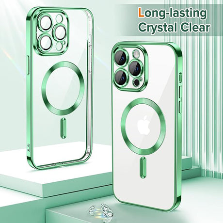 Husa de protectie Techsuit Luxury Crystal MagSafe compatibil cu iPhone 13 Pro Max, Verde deschis