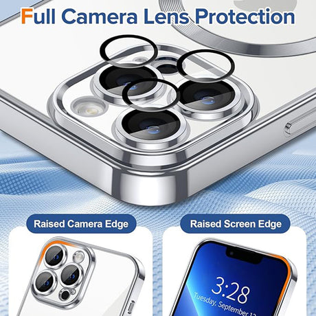 Husă Techsuit Luxury Crystal MagSafe argintiu pentru iPhone 13 Pro Max