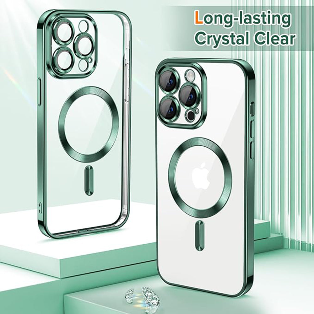 Husa de protectie Techsuit Luxury Crystal MagSafe compatibil cu iPhone 13 Pro, Verde inchis