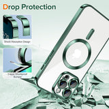 Husa de protectie Techsuit Luxury Crystal MagSafe compatibil cu iPhone 13 Pro, Verde inchis