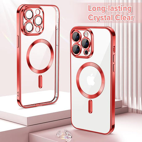 Husa de protectie Techsuit Luxury Crystal MagSafe compatibil cu iPhone 13 Pro, Rosu