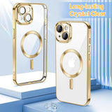 Husa de protectie Techsuit Luxury Crystal MagSafe compatibil cu iPhone 13, Auriu