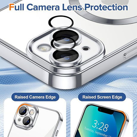 Husă de protecție Techsuit Luxury Crystal compatibil MagSafe pentru iPhone 13, argintie