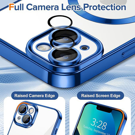 Techsuit Luxury Crystal MagSafe tok iPhone 13 készülékhez, kék