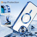 Husa de protectie Techsuit Luxury Crystal MagSafe compatibil cu iPhone 13, Albastru Inchis