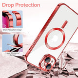 Husa de protectie Techsuit Luxury Crystal MagSafe compatibil cu iPhone 13, Rosu