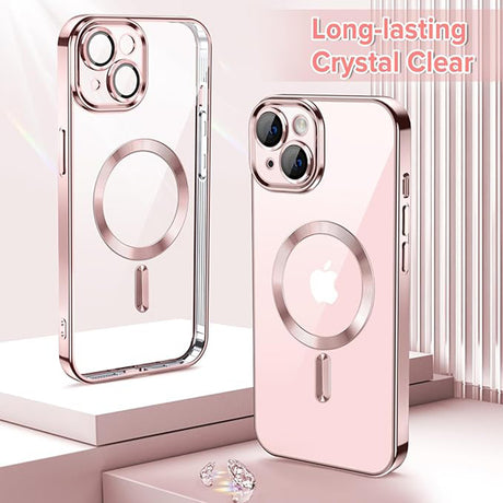 Husă Techsuit Luxury Crystal MagSafe roz pentru iPhone 13