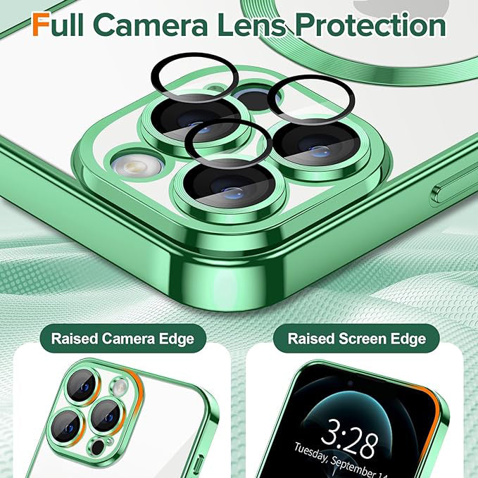 Husa de protectie Techsuit Luxury Crystal MagSafe compatibil cu iPhone 12 Pro, Verde Deschis