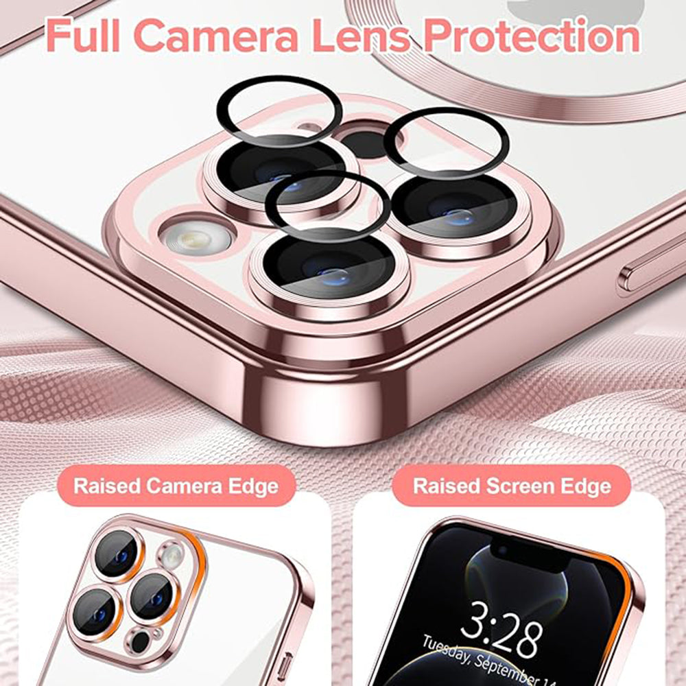 Husa de protectie Techsuit Luxury Crystal MagSafe compatibil cu iPhone 12 Pro, Roz
