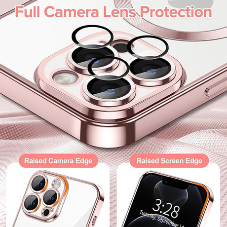 Husă Techsuit Luxury Crystal MagSafe pentru iPhone 12 Pro, roz