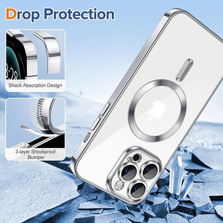Techsuit Luxury Crystal MagSafe husă argintie pentru iPhone 12 Pro Max