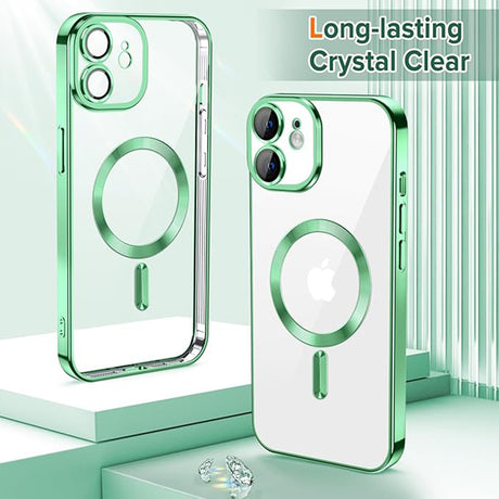 Husa de protectie Techsuit Luxury Crystal MagSafe compatibil cu iPhone 12, Verde deschis