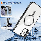 Husa de protectie Techsuit Luxury Crystal MagSafe compatibil cu iPhone 12, Negru