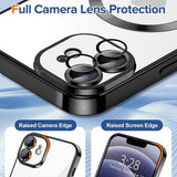 Husa de protectie Techsuit Luxury Crystal MagSafe compatibil cu iPhone 12, Negru