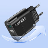 Incarcator Techsuit (CHPD131), GaN, USB, Type-C, Fast Charge, 65W, Negru