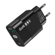 Incarcator Techsuit (CHPD131), GaN, USB, Type-C, Fast Charge, 65W, Negru