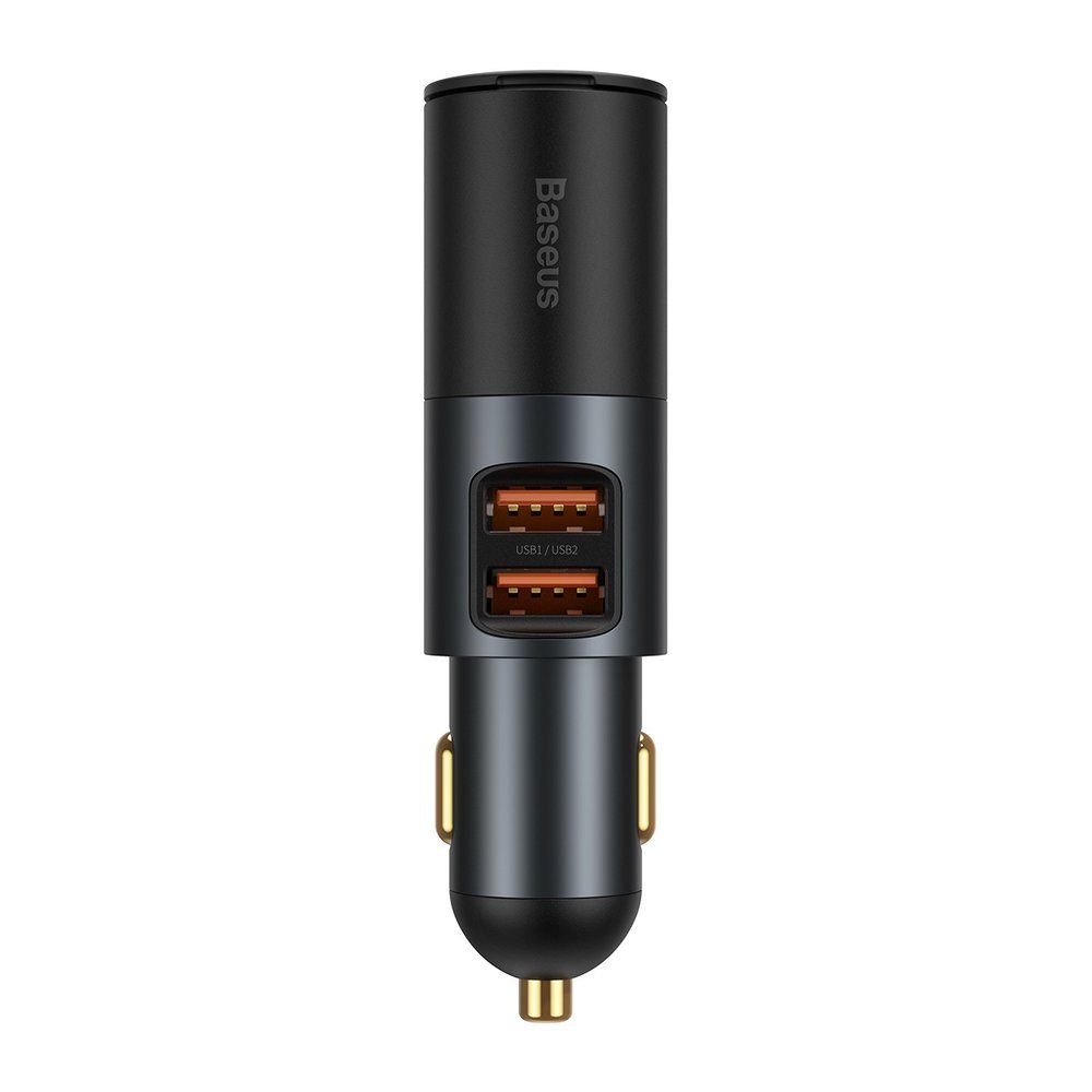 Incarcator Baseus Car Share Together (CCBT-D0G/C00034800817-Z1), Cigarette Lighter Expansion, 2xUSB-A, QC 3.0 120W, Gri