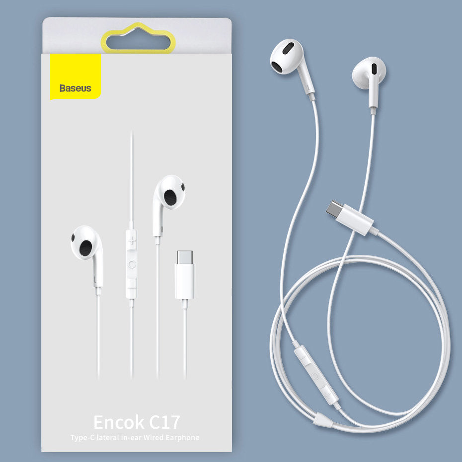 Casti Baseus Encok C17 (NGCR010002), Type-C, Microfon, Alb